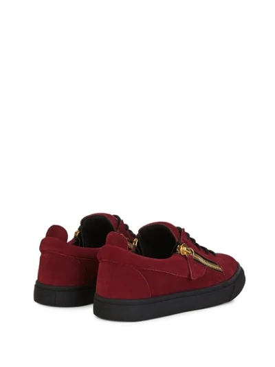 Shop Giuseppe Zanotti Frankie Zip-detail Sneakers In Red