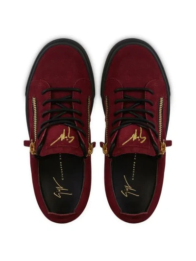 Shop Giuseppe Zanotti Frankie Zip-detail Sneakers In Red