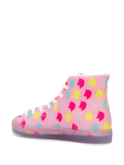 Ireneisgood 10mm Unicorn Print Cotton Hi Top Sneaker In Pink