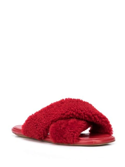 Rosetta Getty Flat Crossover Sandals In Red