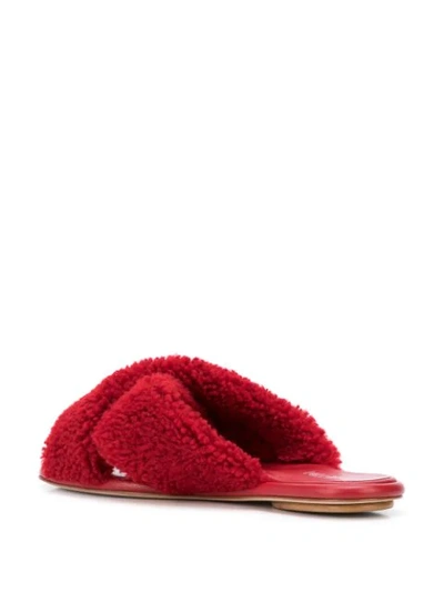 Rosetta Getty Flat Crossover Sandals In Red