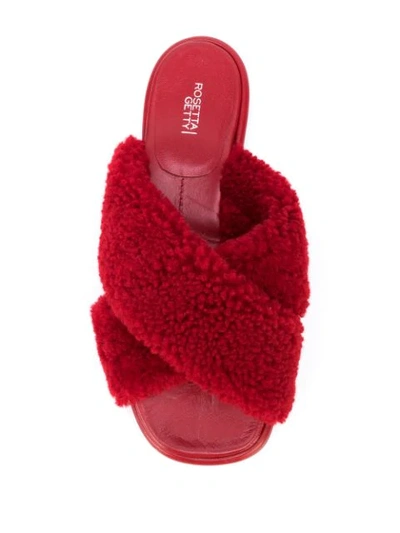 Rosetta Getty Flat Crossover Sandals In Red
