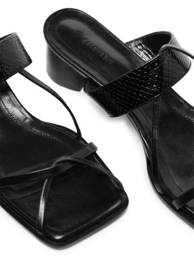 Shop Salondeju Slip-on Strappy Sandals In Black