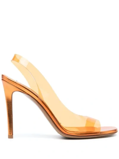 Shop Alexandre Vauthier Transparent-strap Stiletto Sandals In Orange