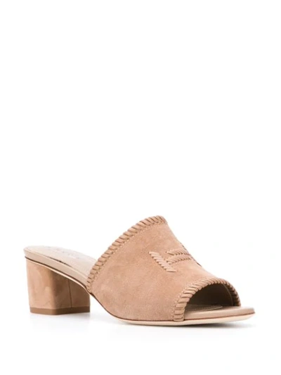 Tod's Logo Embroidered 55mm Sandals In Brown