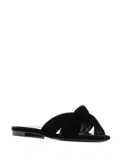 Shop Saint Laurent Knot-detail Sandals In Black