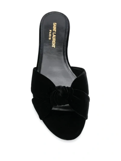 Shop Saint Laurent Knot-detail Sandals In Black