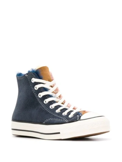 Shop Converse Chuck 70 Shearling Sneakers In Blue