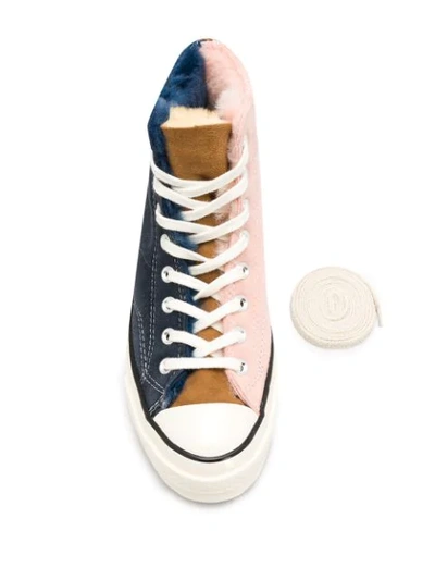 Shop Converse Chuck 70 Shearling Sneakers In Blue