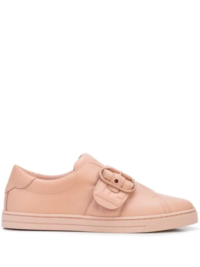Shop Fendi Buckle-up Low-top Sneakers In Pink