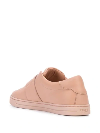 Shop Fendi Buckle-up Low-top Sneakers In Pink