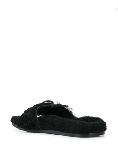 Shop Avec Modération Kitzbuhel Faux-fur Slides In Black