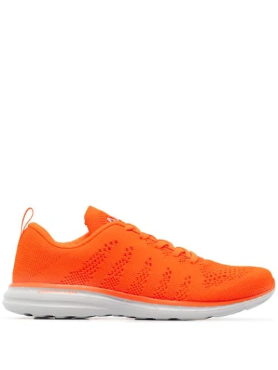 Shop Apl Athletic Propulsion Labs Mesh Lace-up Sneakers In Orange