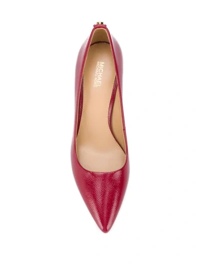 Shop Michael Michael Kors Textured Point-toe Pumps In Red