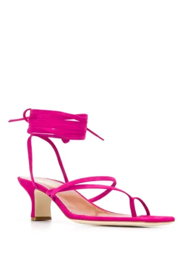Shop Paris Texas Wrap Tie Low Sandals In Pink