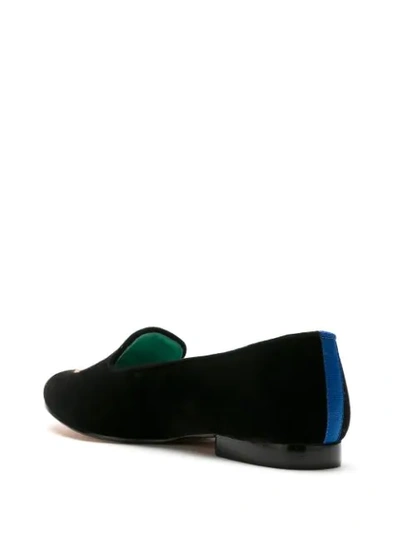 Shop Blue Bird Shoes Velvet Monkey Loafers In Black