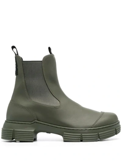 Shop Ganni City 40mm Ankle Boots In Green