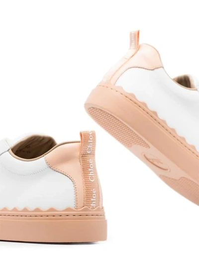 Shop Chloé Scallop-detail Sneakers In White