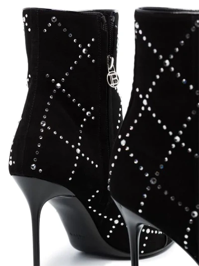 Shop Balmain Stud-embellished 105mm Ankle Boots In 0pa 0pa/noir