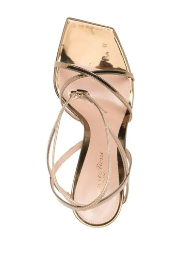 Shop Gianvito Rossi Metallic Strappy Sandals In Gold