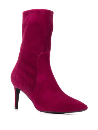 Shop Stuart Weitzman Wren Suede Ankle Boots In Red