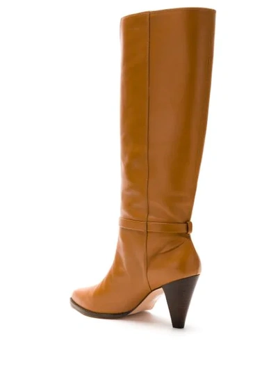 Shop Nk Leather Bia Boots In Brown