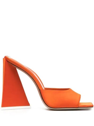 Shop Attico Block-heel Mules In Orange