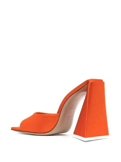 Shop Attico Block-heel Mules In Orange