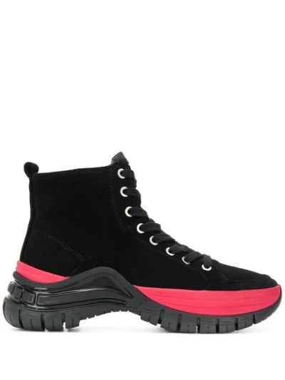 Shop Calvin Klein Jeans Est.1978 Panelled Lace-up Boots In Black