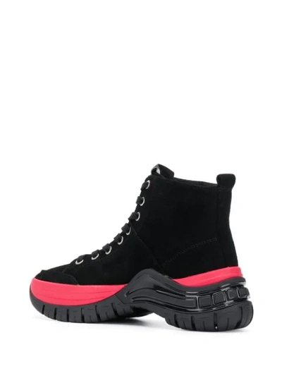 Shop Calvin Klein Jeans Est.1978 Panelled Lace-up Boots In Black