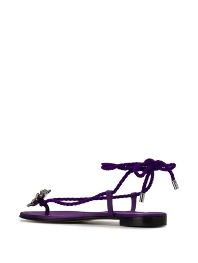 Shop Alevì Rope Wrap Ankle Sandals In Purple