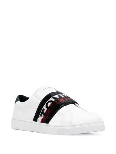 Shop Tommy Jeans Sequin-embellished Sneakers In White