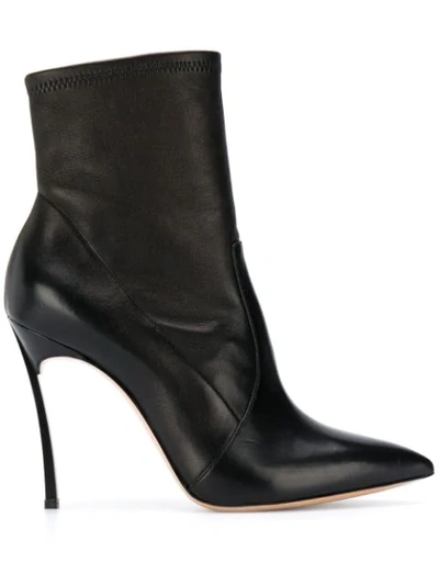 Shop Casadei Pointed Ankle Boots In Black