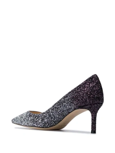 Shop Jimmy Choo Romy 60mm Glitter Pumps In Silver