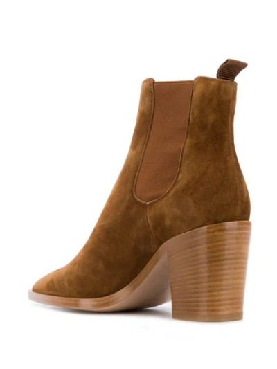 Shop Gianvito Rossi Chelsea Suede Boots In Brown