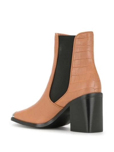 Shop Senso Silver Toe Cap Boots In Brown