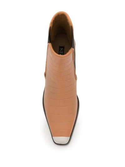 Senso Silver Toe Cap Boots In Brown