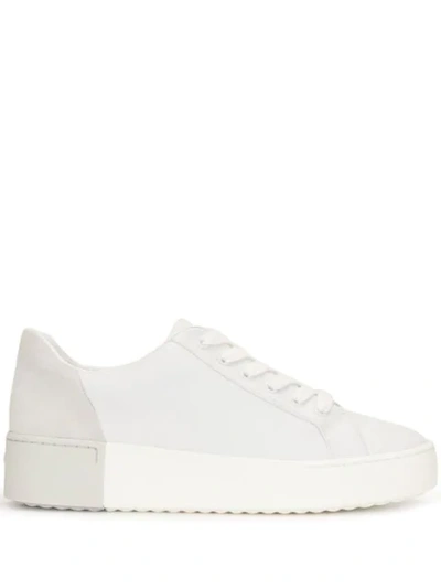 Shop Vince Low Top Two-tone Sneakers In White