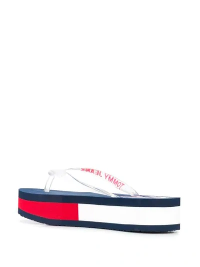 Shop Tommy Hilfiger Colour-block Flatform Flip-flopes In Blue