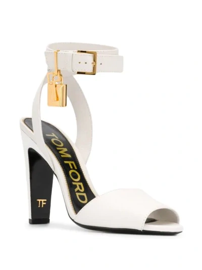 Shop Tom Ford Padlock 105mm Sandals In White