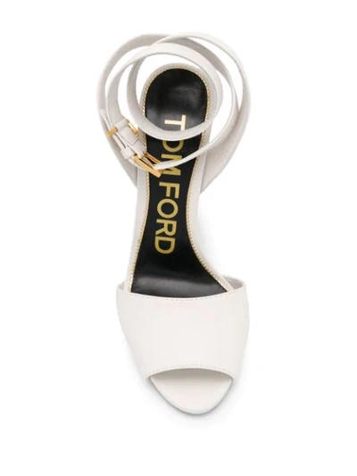 Shop Tom Ford Padlock 105mm Sandals In White