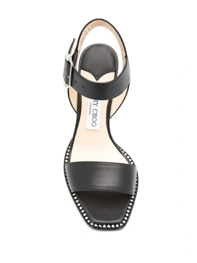 Shop Jimmy Choo Minase 85mm Block Heel Sandals In Black