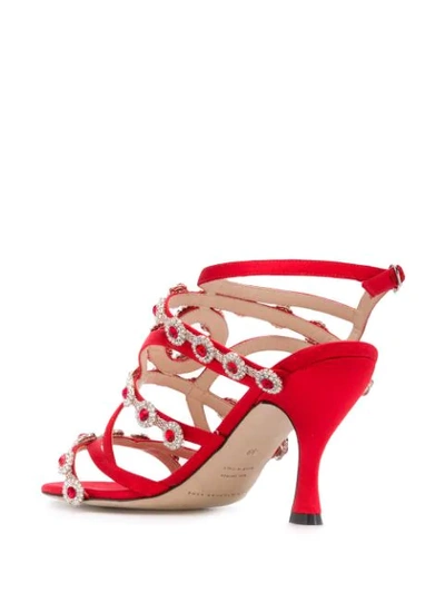 Shop Christopher Kane Crystal Embellished Sandals In Red