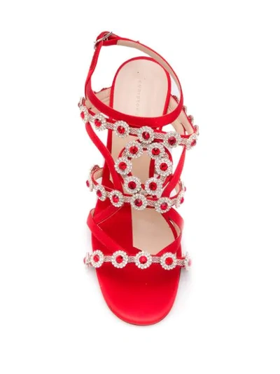 Shop Christopher Kane Crystal Embellished Sandals In Red