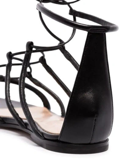Shop Gianvito Rossi Leather Gladiator Sandals In Black