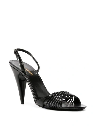 Shop Saint Laurent Romy 95mm Sandals In Black