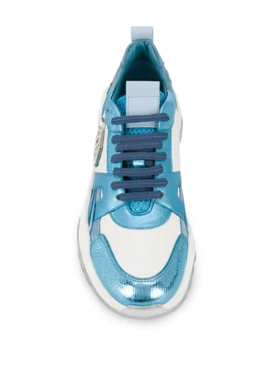 Shop Philipp Plein Two-tone Runner Sneakers In White