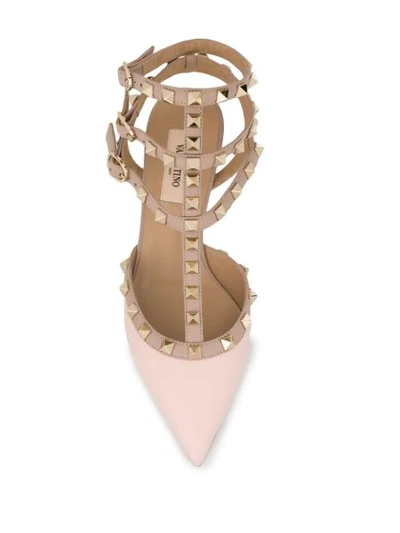 Shop Valentino Rockstud Caged 70mm Pumps In Pink