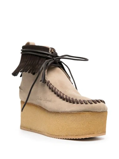 Shop Palm Angels Wallabee Platform Boots In Brown