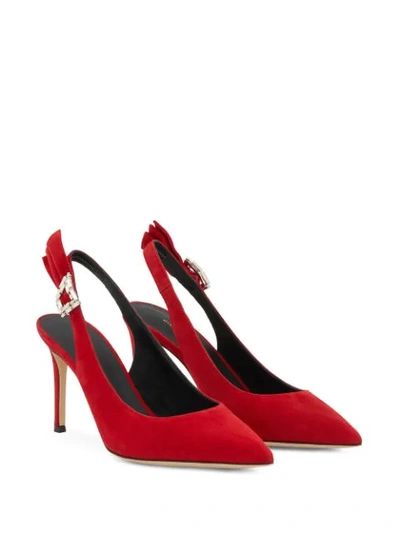 Shop Giuseppe Zanotti Slingback Pointed High Heel Pumps In Red